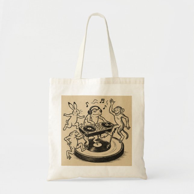 Playful Animals in Traditional Japanese Scroll-Sty Tygkasse (Framsidan)
