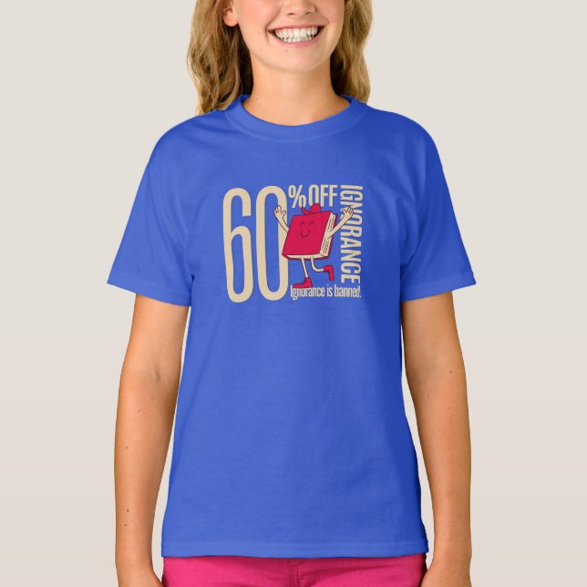 Playful Anti-Ignorance Message Kids Basic T-Shirt (Framsida)