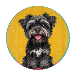 Playful Black And Gray Terrier Puppy Portrait