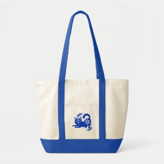 Playful Blue Cat Canvas Tote Bag – CozyBun Tygkasse