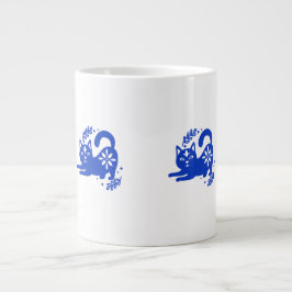 Playful Blue Cat Jumbo Coffee Mug – CozyBun Jumbo Mugg