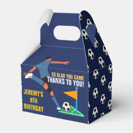 Playful Blue Soccer Birthday Kids Presentaskar