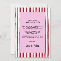 Playful & Bright Modern Wedding Thank You Card Tack Kort