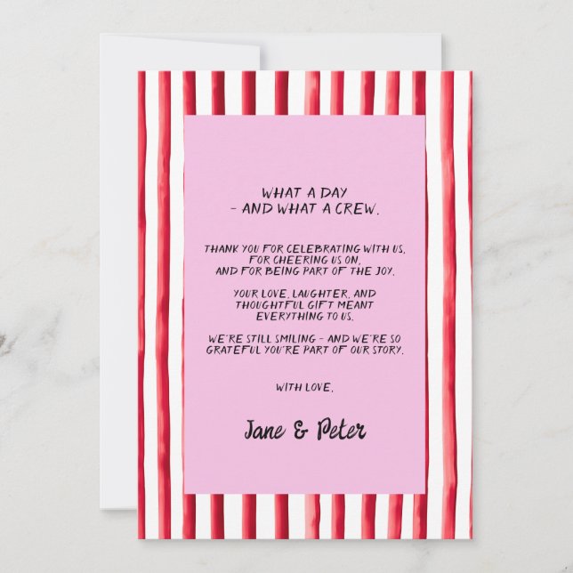Playful & Bright Modern Wedding Thank You Card Tack Kort (Framsida)