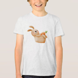 Playful Bunny in Flower Pot with Carrot T Shirt