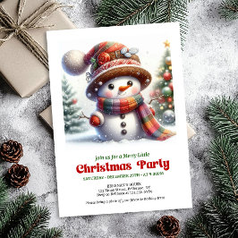 Playful cartoon snowman invite festive fun digital inbjudningar