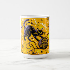 Playful Cat Yarn Ball Kaffemugg