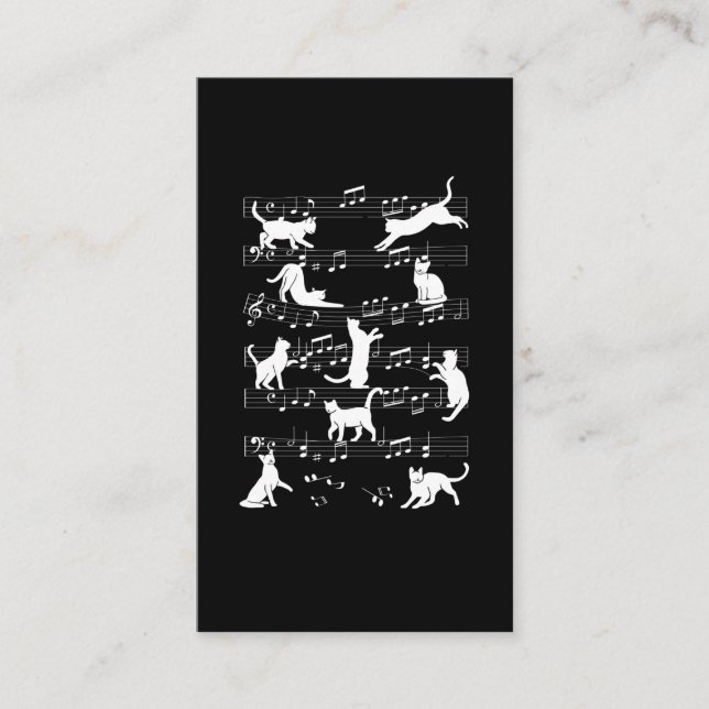 Playful Cats Funny Musician Cat Owner Humor Visitkort (Framsida)
