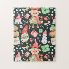 Playful Christmas Aesthetic Pattern - Fun Holiday Pussel