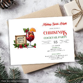 Playful Christmas Cocktails Printable Party Invite Inbjudningar