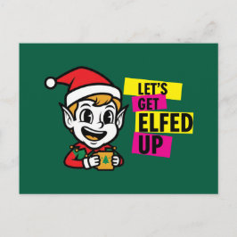 Playful Christmas Elf Vykort