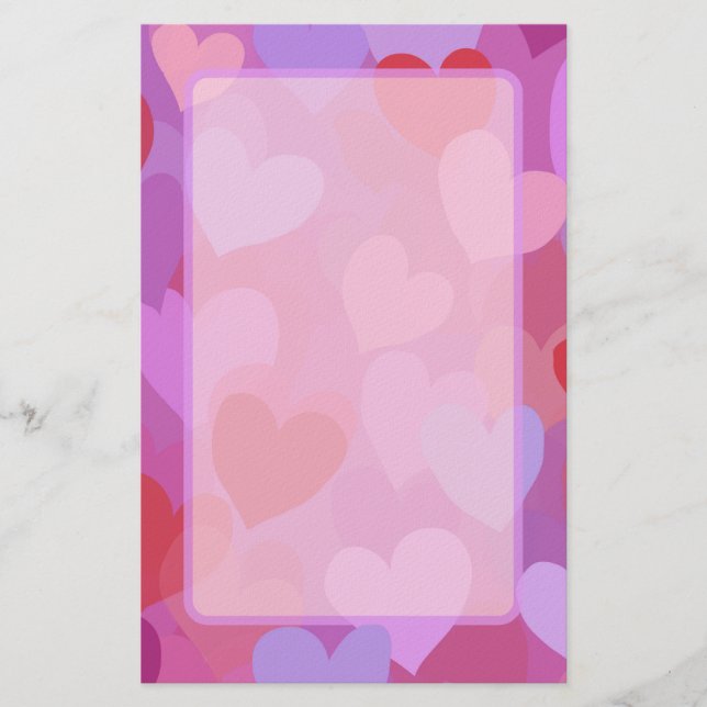 Playful Colorful Heart Pattern Brevpapper (Framsida)