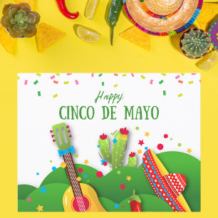 Playful Confetti Cinco de Mayo Firande Vykort