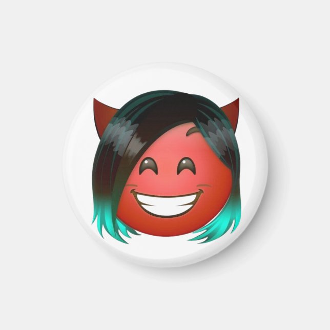 : Playful Devil Emoji Sticker Magnet (Framsidan)