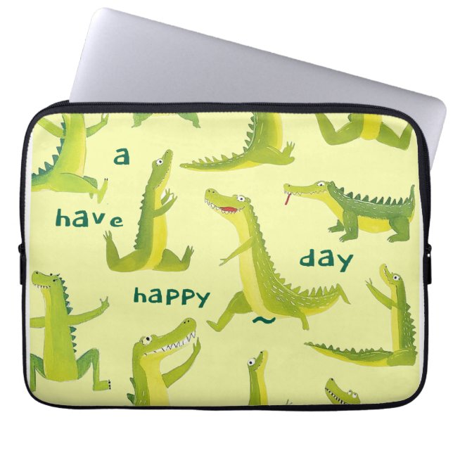 Playful Dinosaurs Electronics Bag Laptop Fodral (Framsidan)