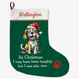 Playful Dog Christmas Stocking –  Cute Festive Stor Julstrumpa