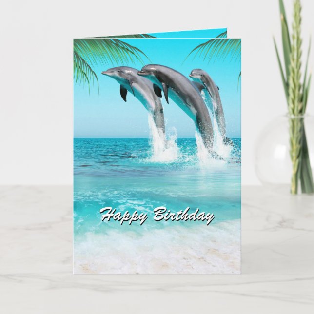 PLAYFUL DOLPHINS Tillfällen eller födelsedag Kort (Framsida)