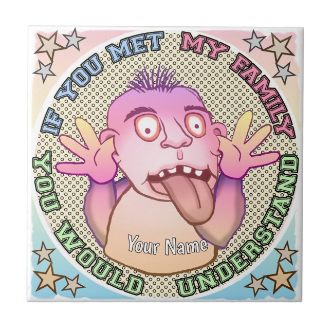 Playful family face kakelplatta (Framsidan)