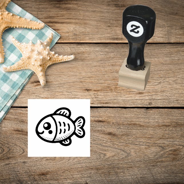 Playful Fish Rubber Stamp Stämpel (Skapare uppladdad)