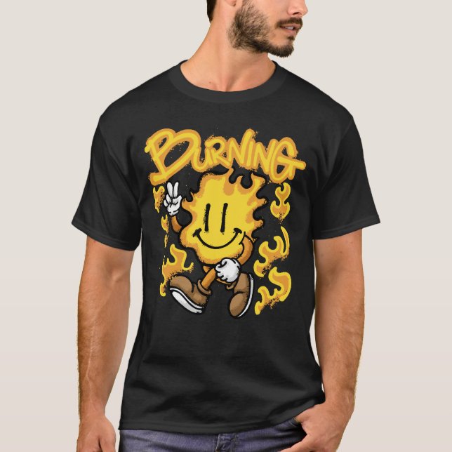 Playful Flames streetwear T Shirt (Framsida)