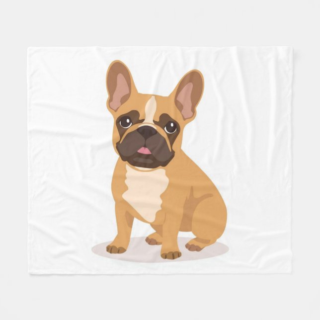 Playful French Bulldog Fleece Blanket Kids Room (Framsidan (Horisontell))