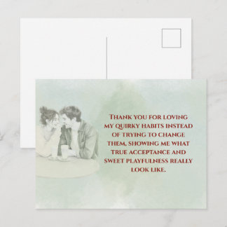 Playful & Funny Love Quote Postcard | Laughing Cou Vykort
