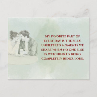 Playful & Funny Love Quote Postcard | Laughing Cou Vykort
