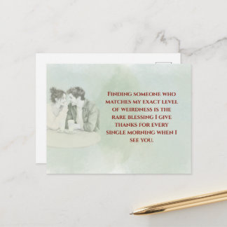 Playful & Funny Love Quote Postcard | Laughing Cou Vykort