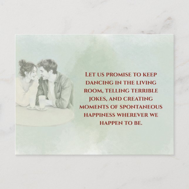Playful & Funny Love Quote Postcard | Laughing Cou Vykort (Framsida)