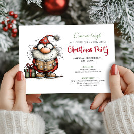 Playful Funny Santa Claus Party Digital Invitation Inbjudningar