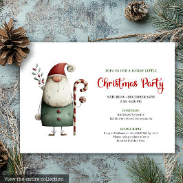 Playful Funny Santa Watercolor Holiday Celebration Inbjudningar