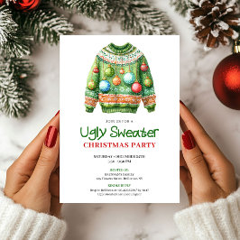 Playful Funny Ugly Sweater Holiday Invite Inbjudningar