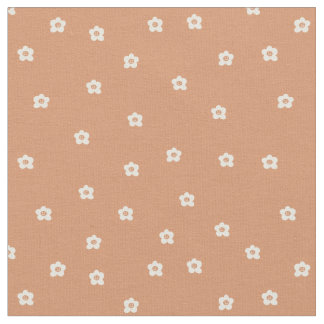 Playful Halloween flower pattern with retro smilin Tyg