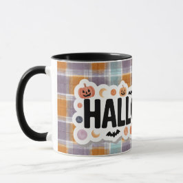 Playful Halloween Plaid Mugg