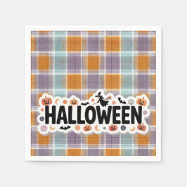 Playful Halloween Plaid Pappersservett