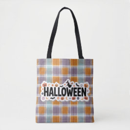 Playful Halloween Plaid Tygkasse