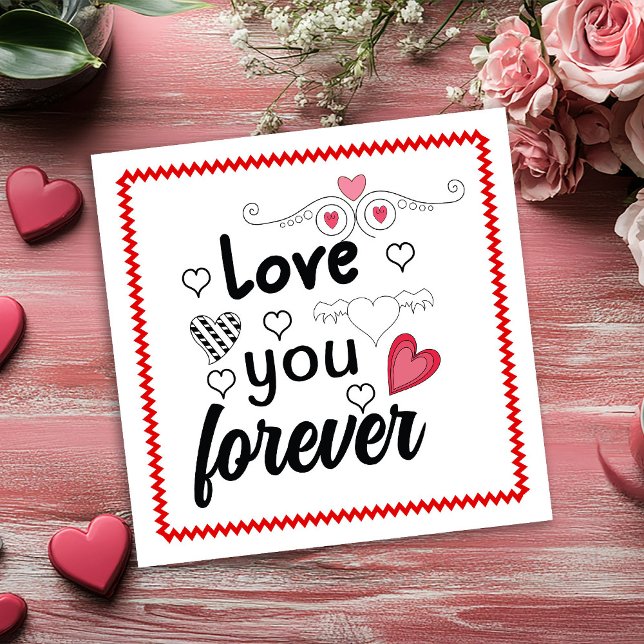 Playful Hand Drawing Valentine Card for Husband Julkort (Playful Hand Drawing Valentine Card for Husband)