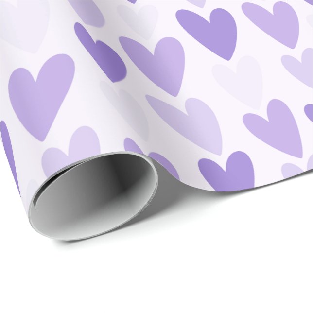 Playful Hand-Drawn Heart Pattern Presentpapper (Rullad Hörn)