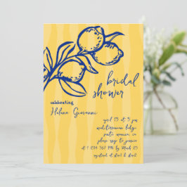 Playful Italian Handwritten Lemon Bridal Shower Inbjudningar