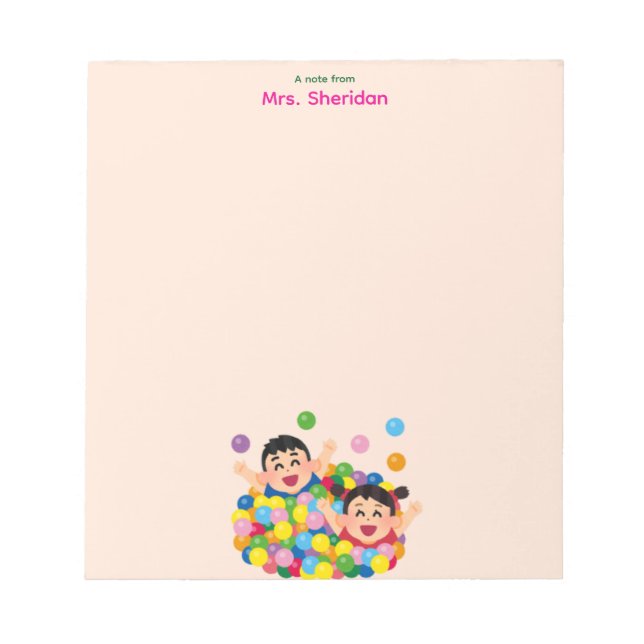 Playful kindergarten colorful Teacher  Anteckningsblock (Framsida)