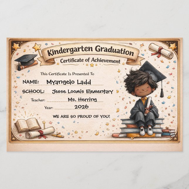 Playful Kindergarten Graduation Certificate  (Framsida)