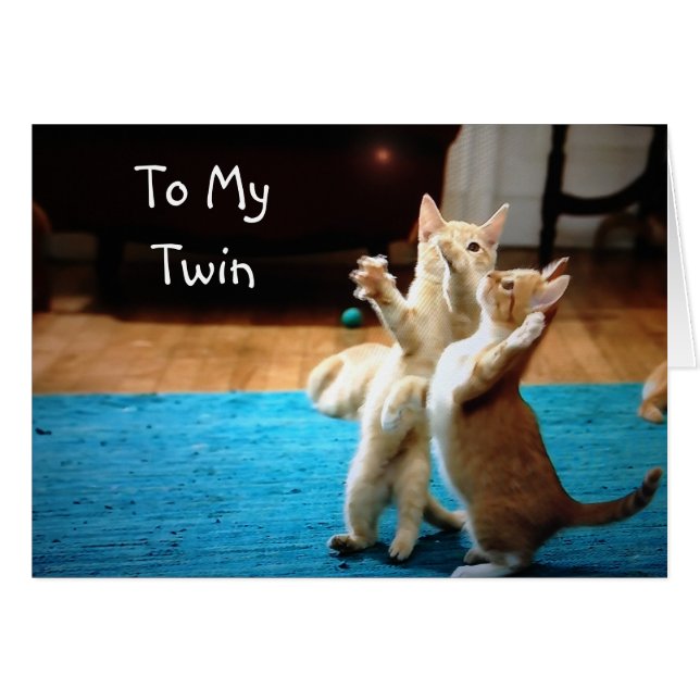 PLAYFUL KITTENS *GRATTIS PÅ FÖDELSEDAGEN" HÄLSNINGSKORT (Framsidan Horizontal)