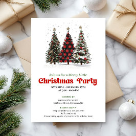 Playful leopard Christmas tree editable invitation Inbjudningar