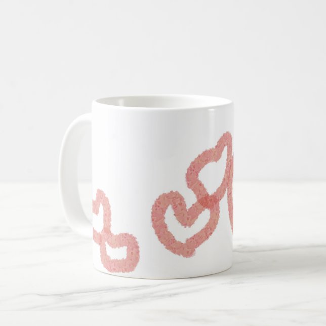 "PLAYFUL LITTLE HEARTS" Classic Mugg, 11 oz Kaffemugg (Framsida vänster)