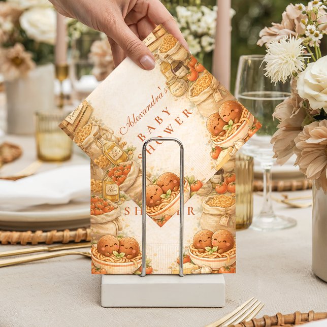 Playful Little Meatball Baby Shower Pappersservett (Skapare uppladdad)