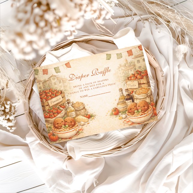 Playful Little Meatball Diapper Raffle Tilläggskort (Skapare uppladdad)