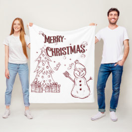 Playful Merry Christmas Fleecefilt