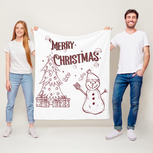 Playful Merry Christmas Fleecefilt (På plats)