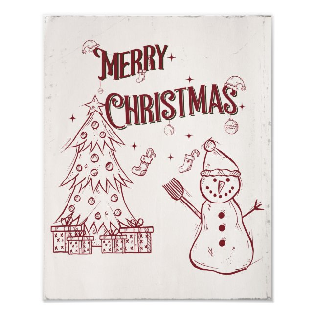 Playful Merry Christmas Fototryck (Framsidan)