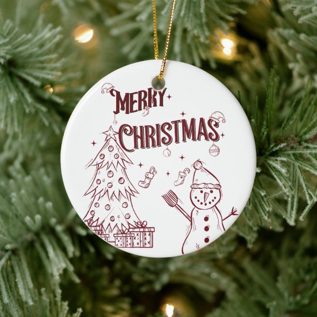 Playful Merry Christmas Julgransprydnad Keramik (Träd)
